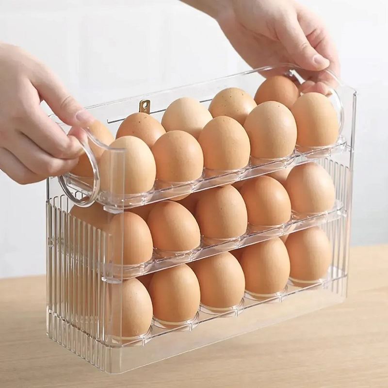 Porta huevos 3 niveles organizador de 30 huevos